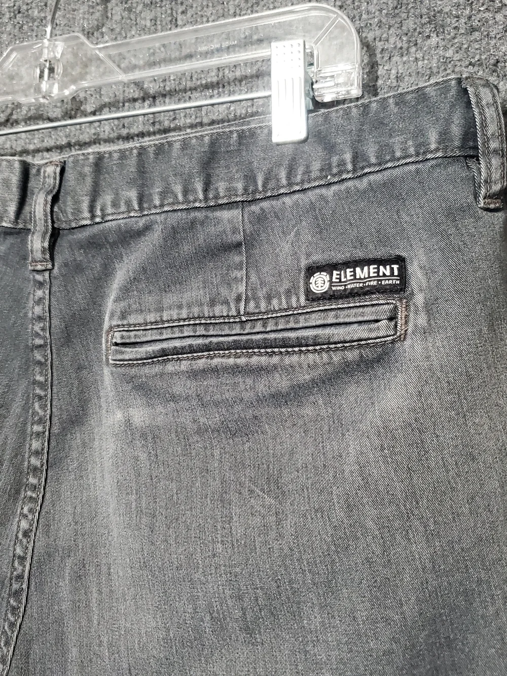 Element Flat Front Golf Bermuda Shorts Men 38 Charcoal Grey Skate Chino Grunge